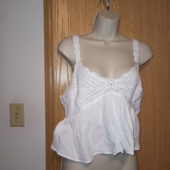NEW Forever 21 Woven Peplum Womens Juniors Sweetheart Neck Sleeveless Tank Top M - Picture 5 of 8